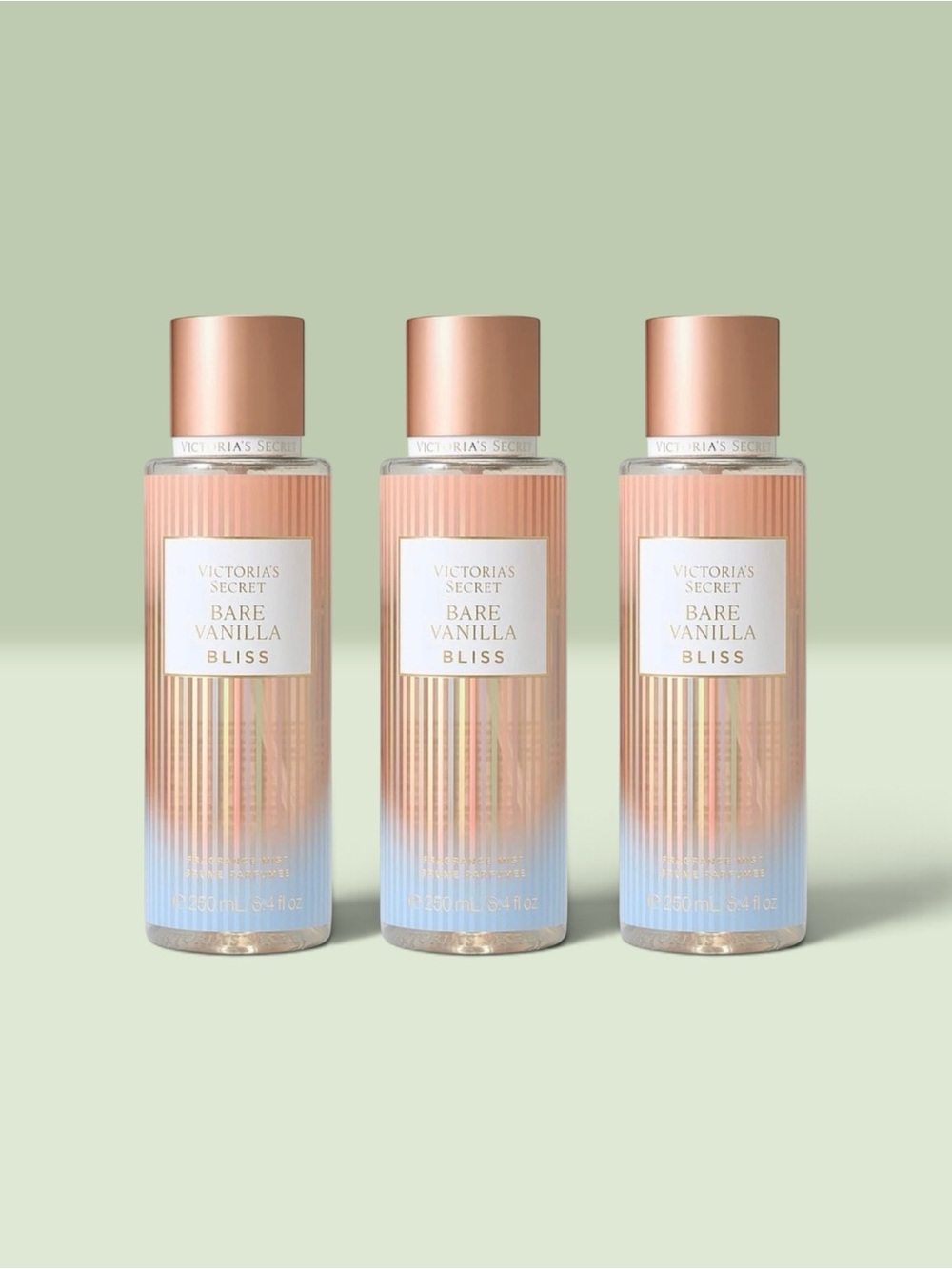 Victoria's Secret BARE VANILLA BLISS Fragrance Mist ~ 8.4 fl.oz. ( Lot of 3 )
